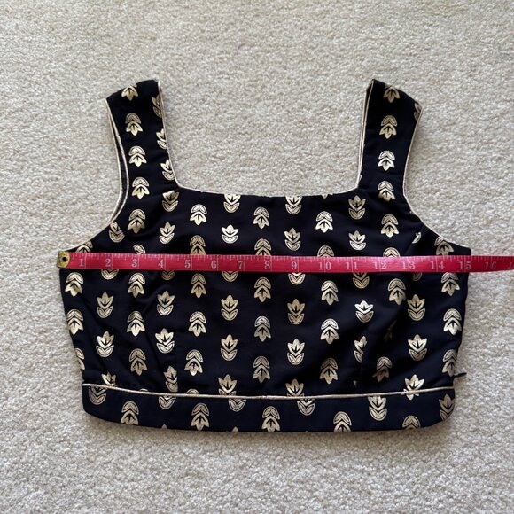 [NEW] Indian Pakistani Lehenga Choli Skirt Modern Black Gold Red XS/S - Picture 9 of 13